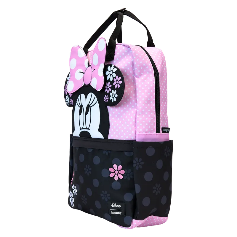 Mochila de nailon de tamaño completo con diseño floral de Minnie de Disney