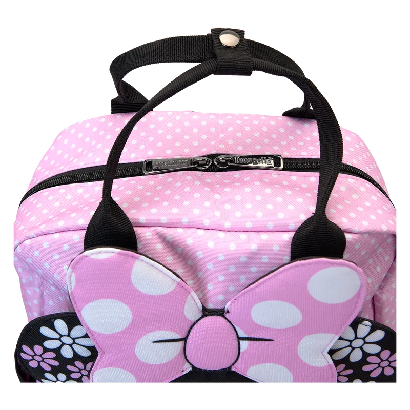 Mochila de nailon de tamaño completo con diseño floral de Minnie de Disney