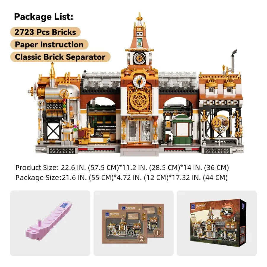 PSY85007 Joyride Series - Steampunk Train Station (2788 Piece Kit) - Pantasy - Titan Pop Culture