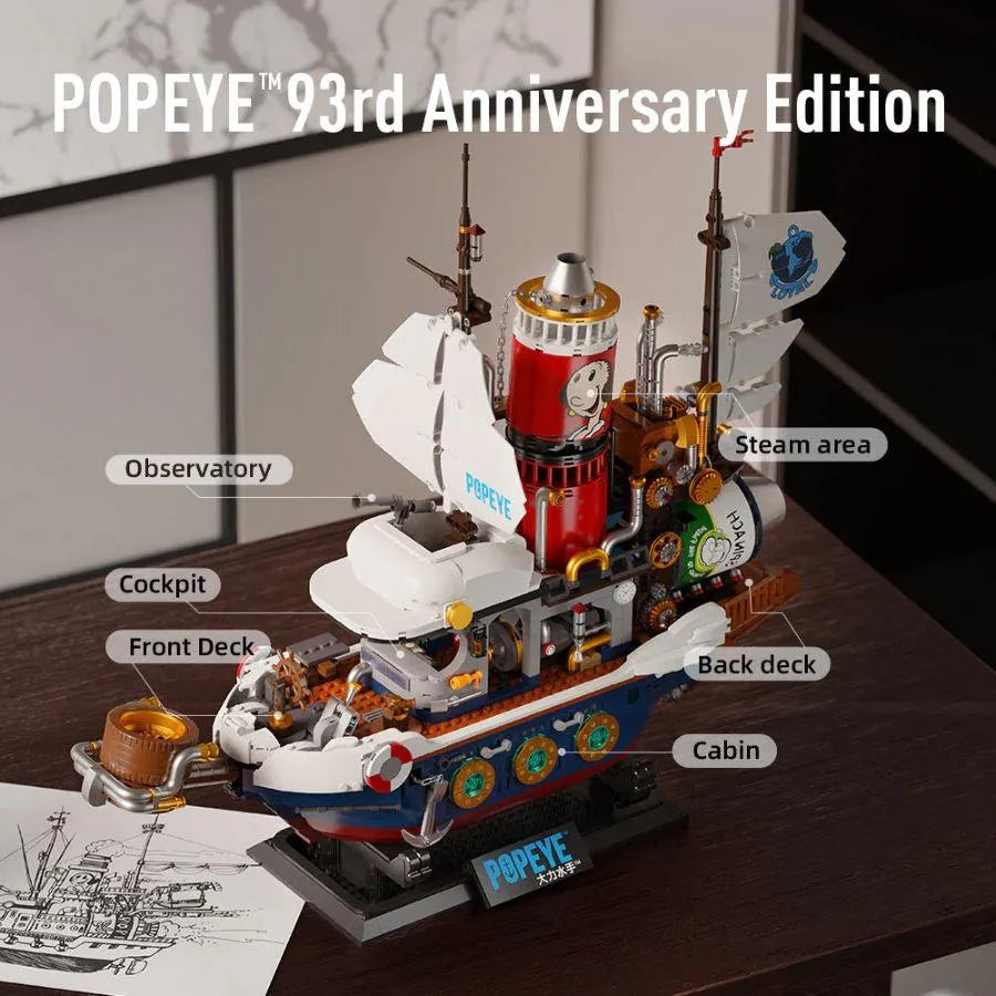 PSY86402 Popeye - Popeye's Adventure Ship Buildable Set (1845pcs) - Pantasy - Titan Pop Culture
