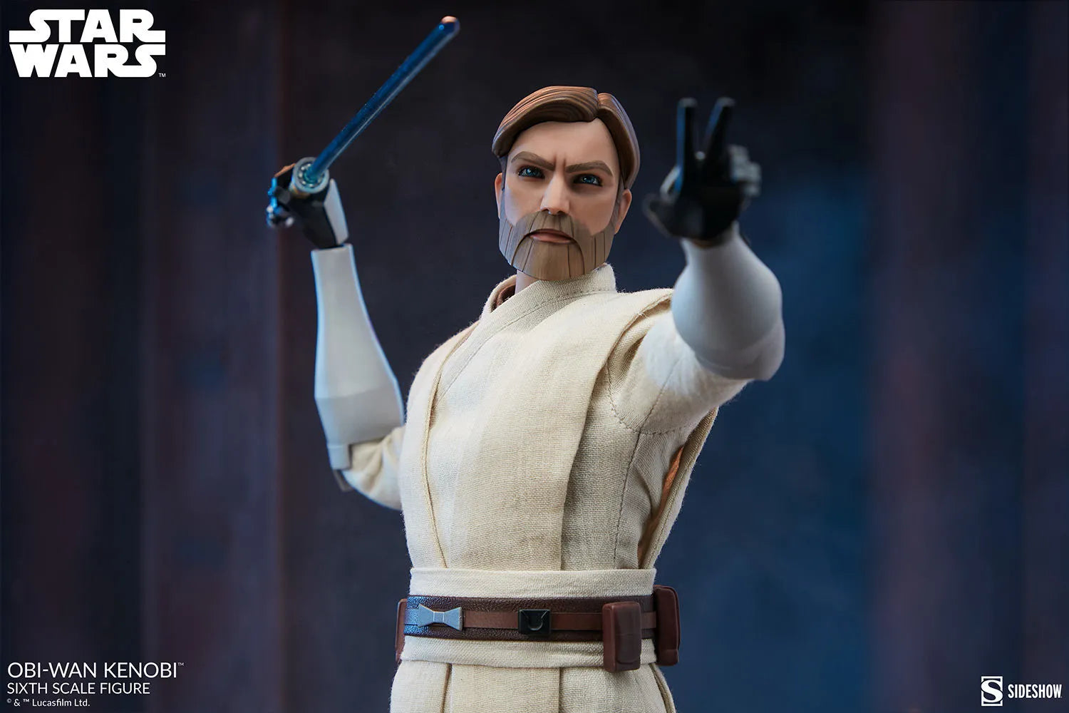 SID100463 Star Wars: Clone Wars - Obi-Wan Kenobi 1:6 Scale 12" Action Figure - Sideshow Collectibles - Titan Pop Culture