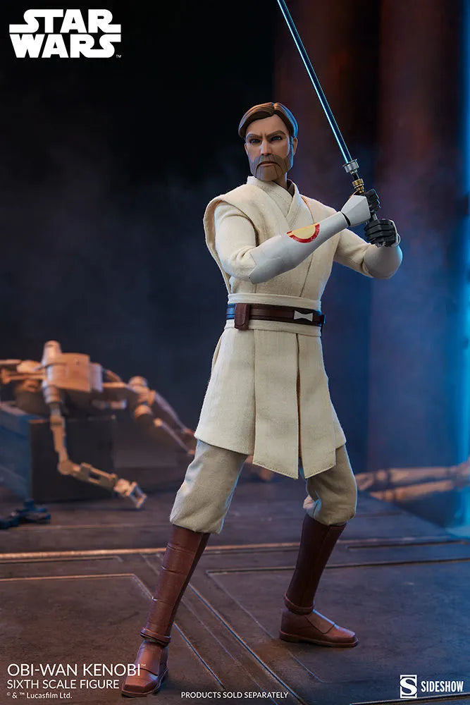 SID100463 Star Wars: Clone Wars - Obi-Wan Kenobi 1:6 Scale 12" Action Figure - Sideshow Collectibles - Titan Pop Culture