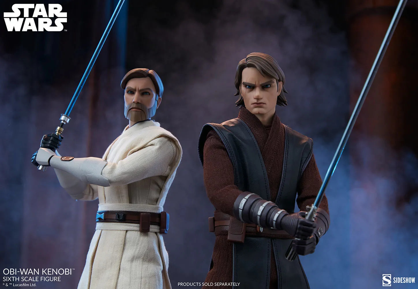 SID100463 Star Wars: Clone Wars - Obi-Wan Kenobi 1:6 Scale 12" Action Figure - Sideshow Collectibles - Titan Pop Culture