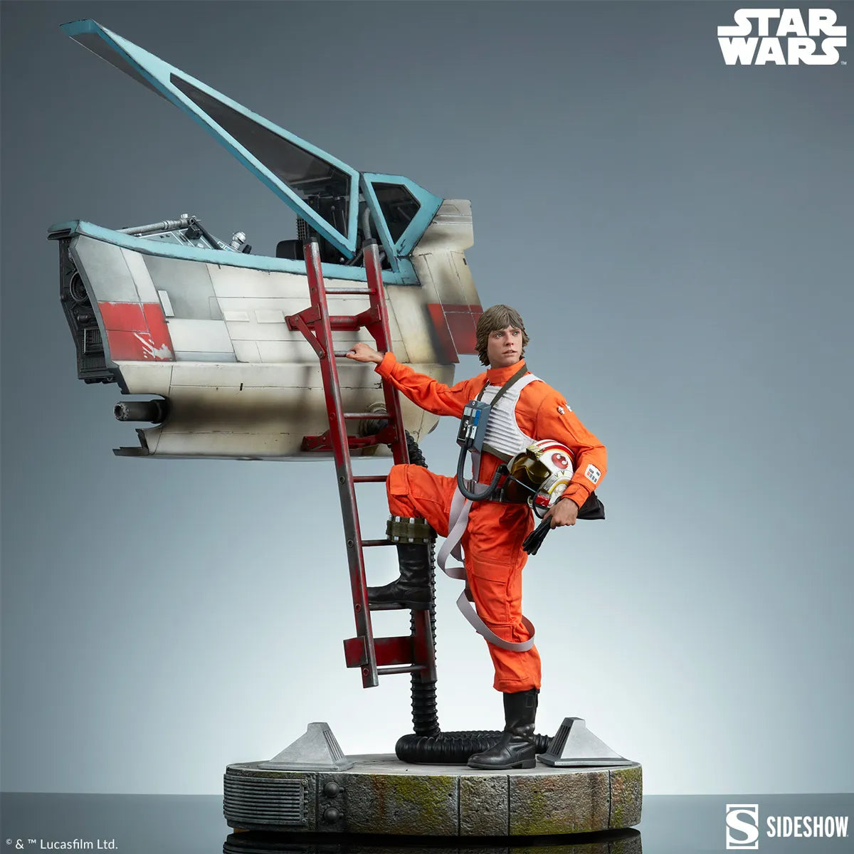 SID3008952 Star Wars - Luke & X-Wing: Red Five Standing By Premium Format Statue - Sideshow Collectibles - Titan Pop Culture