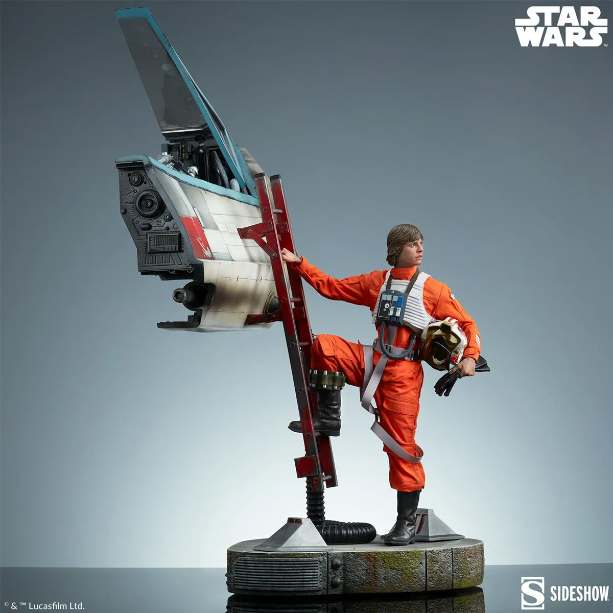 SID3008952 Star Wars - Luke & X-Wing: Red Five Standing By Premium Format Statue - Sideshow Collectibles - Titan Pop Culture