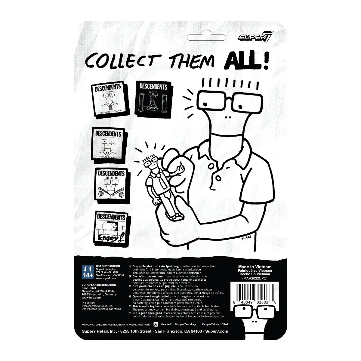 Descendents - Hypercaffium Spazzinate Milo Glow In The Dark ReAction 3.75" Action Figure