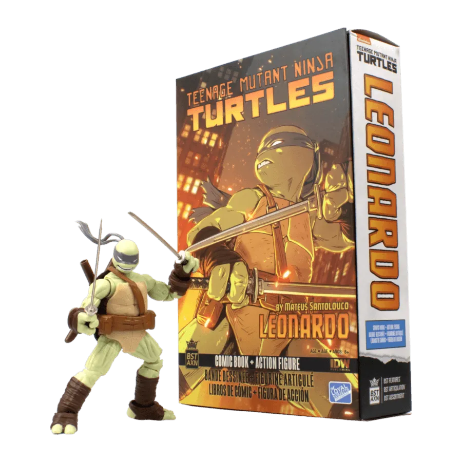 TLSBATMNTLEOCOM02 Teenage Mutant Ninja Turtles (comics) - Leonardo BST AXN Action Figure & Comic Book - The Loyal Subjects - Titan Pop Culture