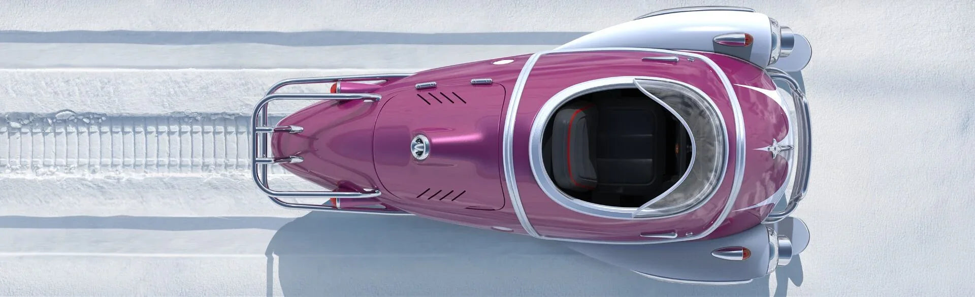 Fallout - Vehículo fundido a presión Snowtrack Fusion Flea en rosa intenso a escala 1:18