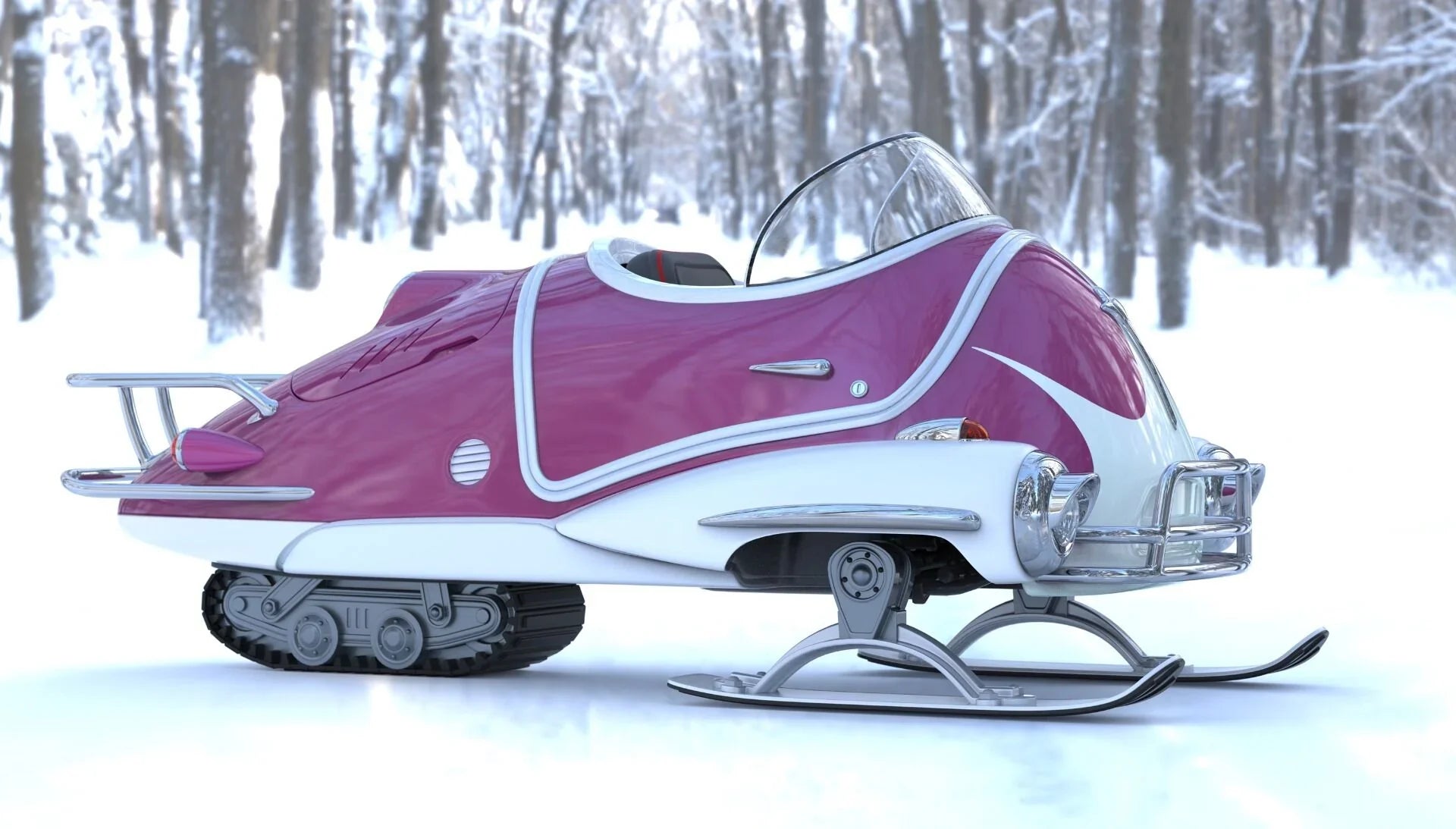 Fallout - Hot Pink Snowtrack Fusion Flea 1:18 Scale Diecast Vehicle