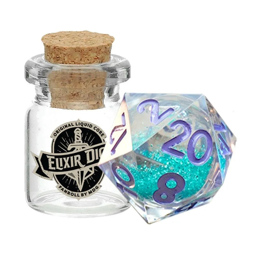 VR-104259 MDG Individual d20 Elixir Liquid Core Dice: Disco Vibes - FanRoll by Metallic Dice Games - Titan Pop Culture