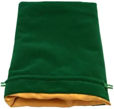 MDG Large Velvet Dice Bag with Gold Satin Lining - Green