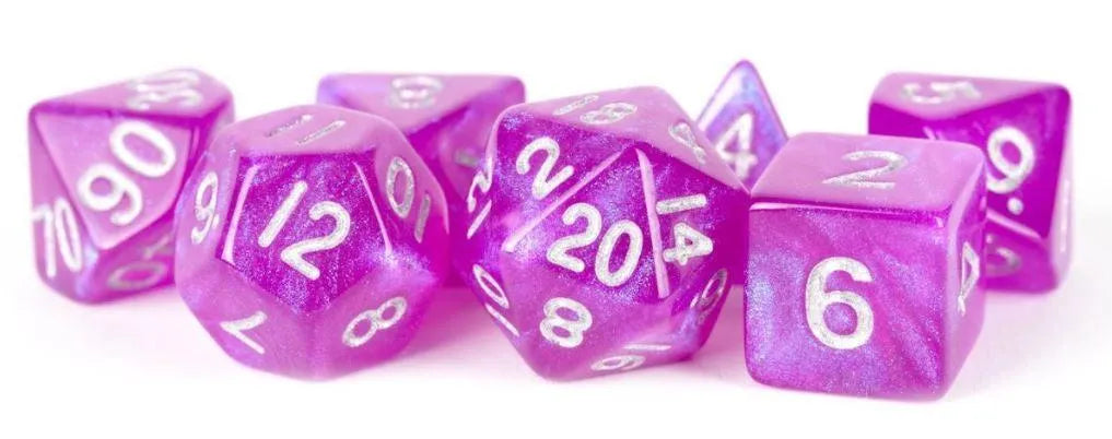 VR-85829 MDG Acrylic 16mm Polyhedral Dice Set - Stardust Purple - FanRoll by Metallic Dice Games - Titan Pop Culture