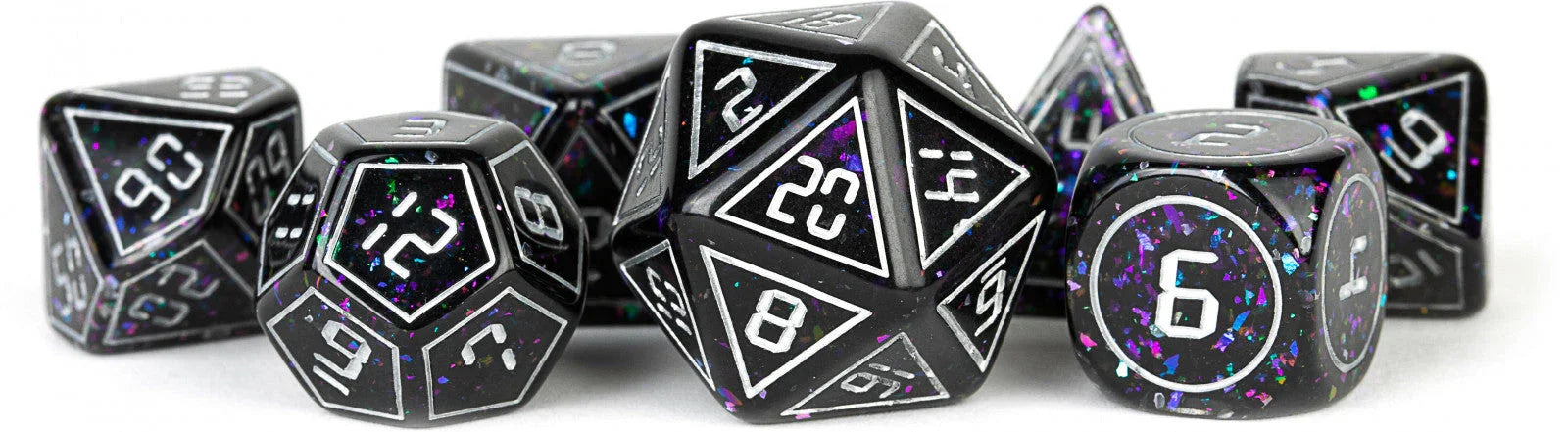 VR-91829 MDG Resin 16mm Polyhedral Dice Set - Framed Void - FanRoll by Metallic Dice Games - Titan Pop Culture