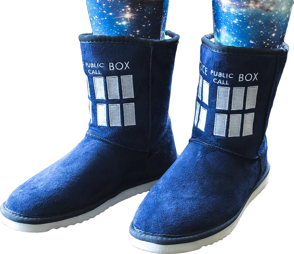 Doctor Who - TARDIS Boot Slipper Ladies Size 9