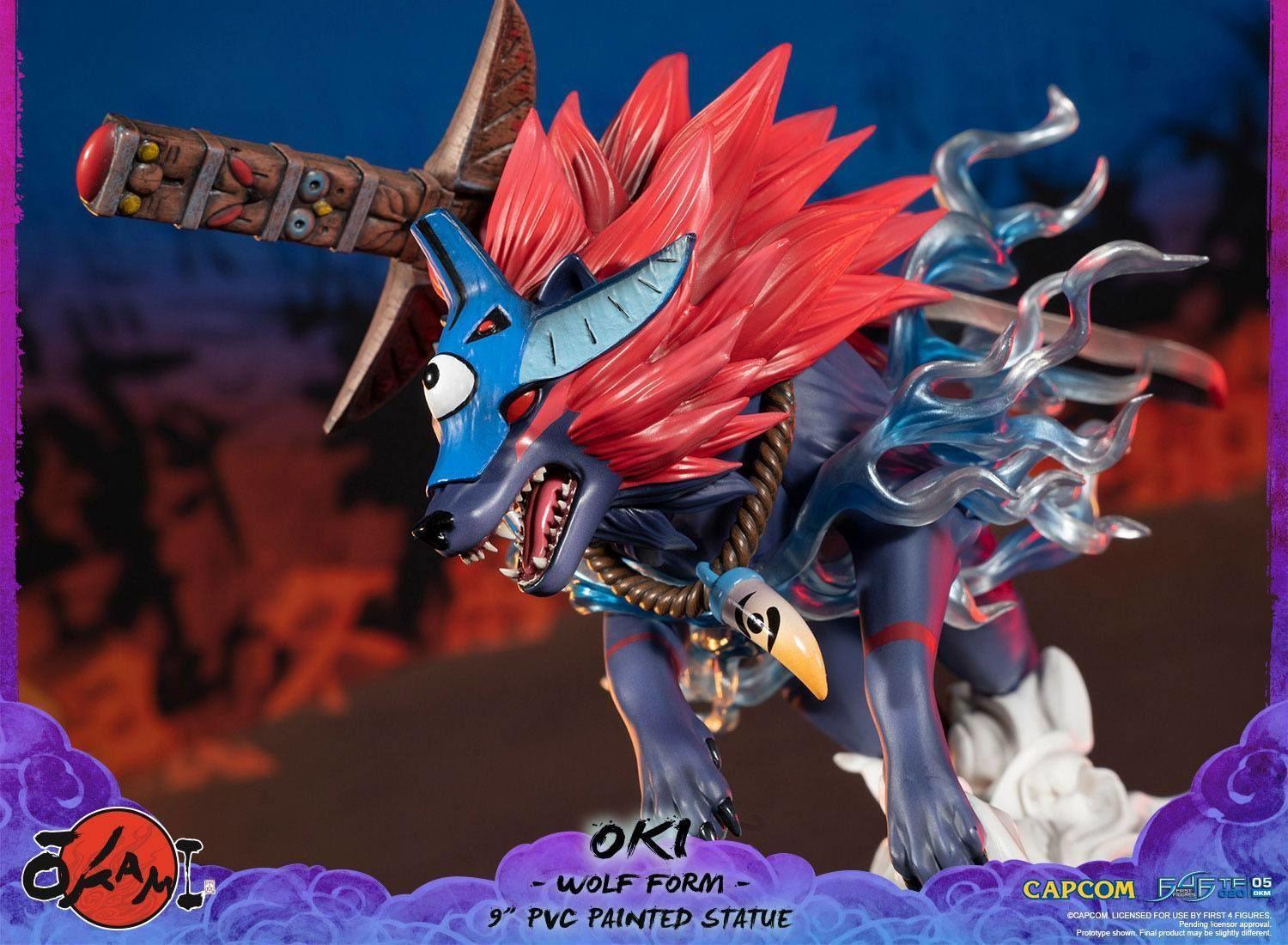 F4FOKAOWST Okami - Oki (Wolf Form) 9" PVC Statue - First 4 Figures - Titan Pop Culture