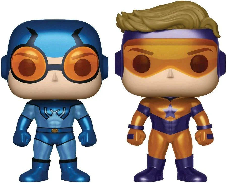 FUN24857 DC Comics - Blue Beetle & Booster Gold Metallic US Exclusive Pop! Vinyl 2-pack - Funko - Titan Pop Culture