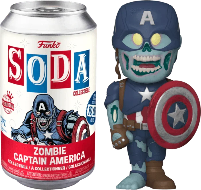 FUN58668 What If - Captain America (with chase) Zombie Vinyl Soda - Funko - Titan Pop Culture