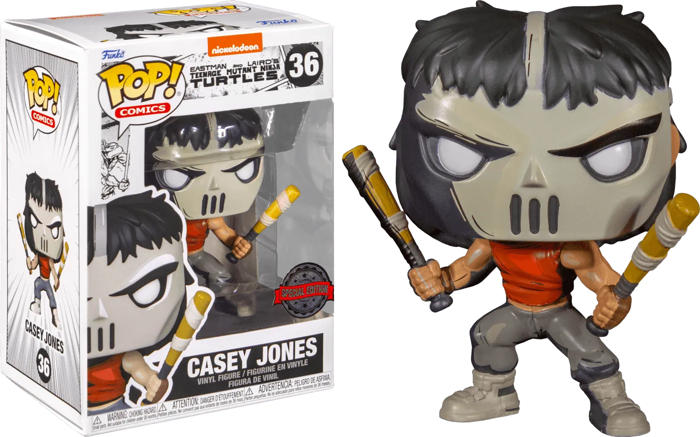 FUN60650 Teenage Mutant Ninja Turtles (Comic) - Casey Jones (with chase) US Exclusive Pop! Vinyl - Funko - Titan Pop Culture