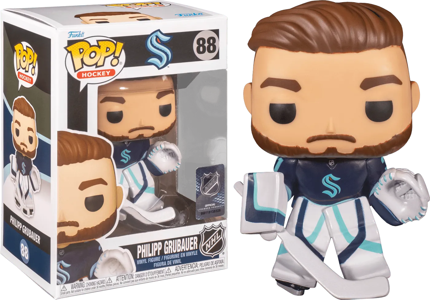 FUN64020 NHL: Kraken - Philipp Grubauer (Home Jersey) Pop! Vinyl - Funko - Titan Pop Culture