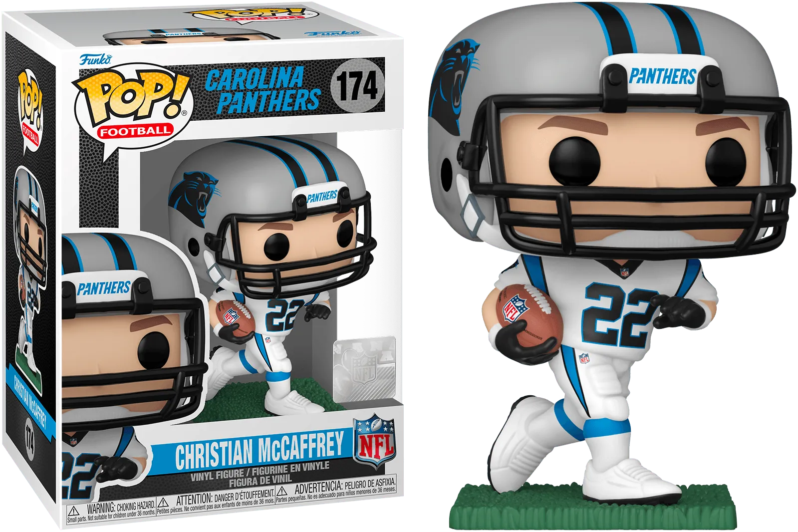 FUN65689 NFL: Panthers - C. McCaffrey (Away) Pop! Vinyl - Funko - Titan Pop Culture