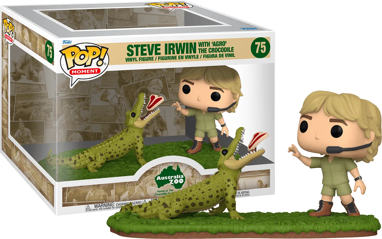 FUN70813 The Crocodile Hunter - Steve Irwin with Agro Pop! Moment - Funko - Titan Pop Culture