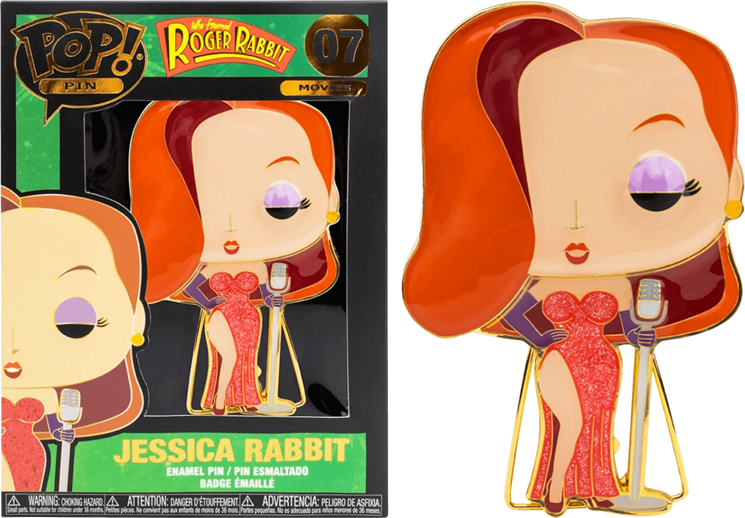 FUNRRPP0006 Roger Rabbit - Jessica Rabbit (With Chase) 4" Pop! Enamel Pin - Funko - Titan Pop Culture