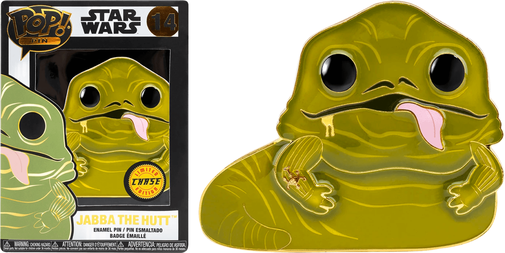 FUNSTPP0018 Star Wars - Jabba the Hutt (with chase) 4" Pop! Enamel Pin - Funko - Titan Pop Culture