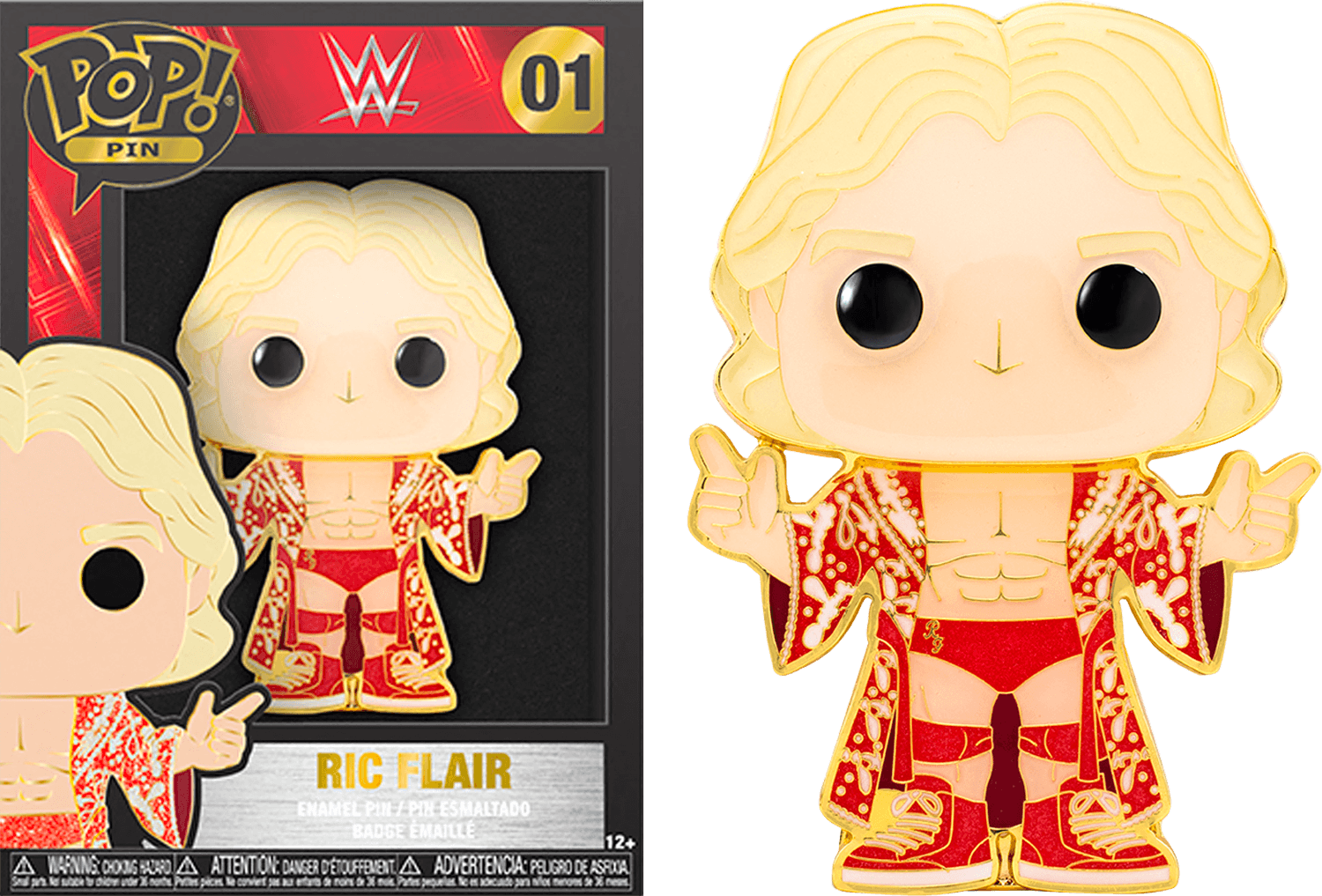 FUNWWEPP0001 WWE - Ric Flair 4" Pop! Enamel Pin - Funko - Titan Pop Culture