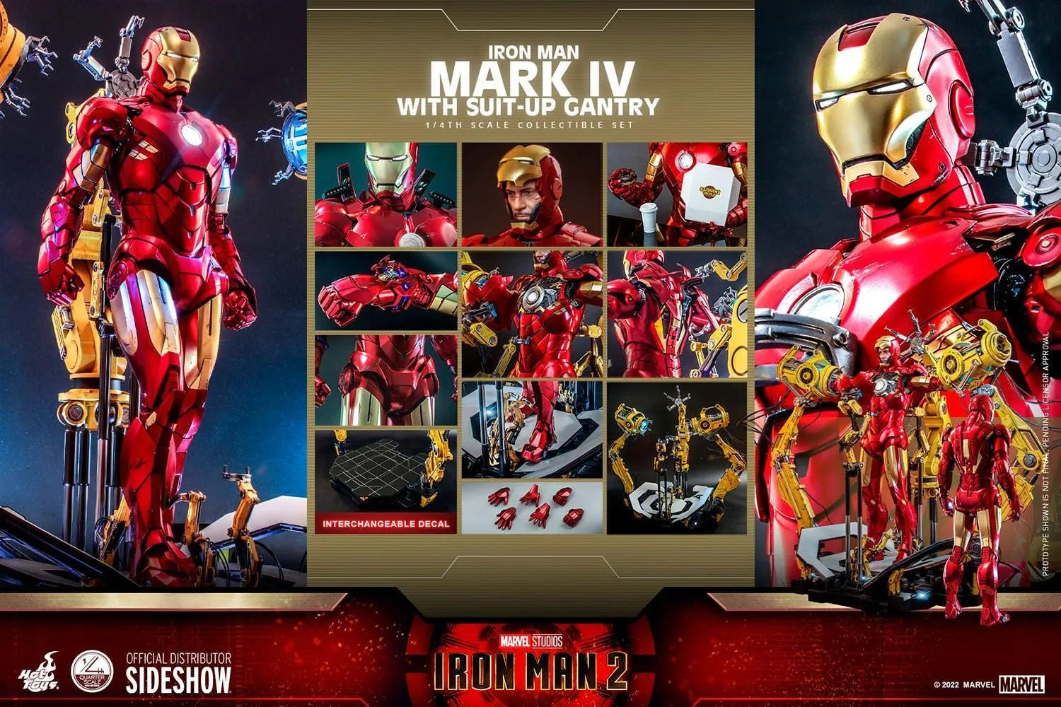 HOTQS021 Iron Man 2 - Mark IV Deluxe with Gantry 1:4 Scale Collectable Action Figure - Hot Toys - Titan Pop Culture