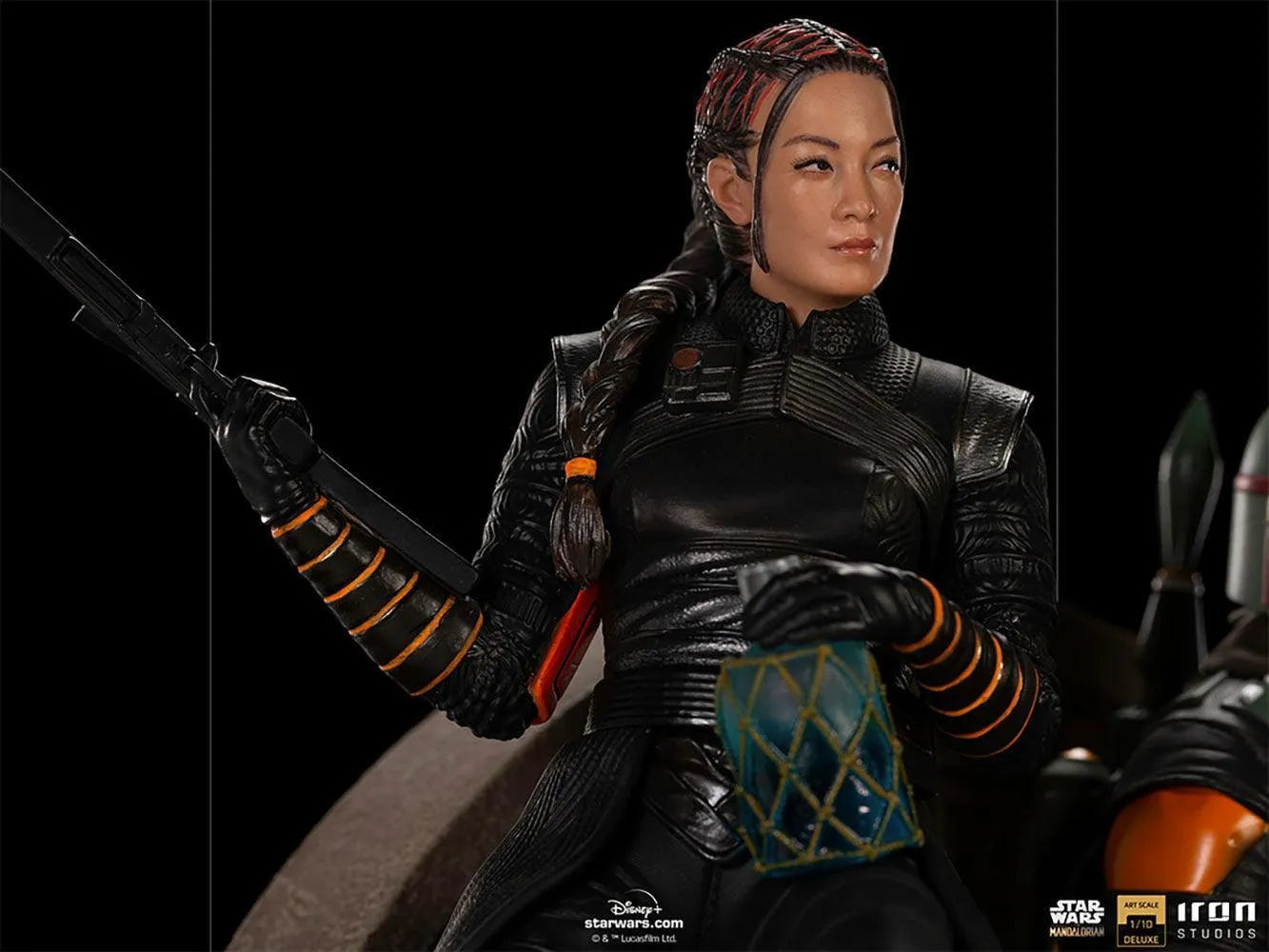 IRO28105 Star Wars: The Mandalorian - Boba Fett & Fennec Shand on Throne Deluxe 1:10 Scale Statue - Iron Studios - Titan Pop Culture