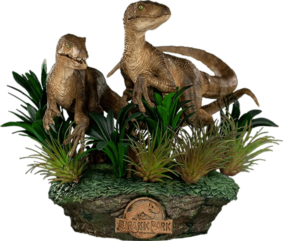 IRO28259 Jurassic Park - Two Raptors Deluxe 1:10 Scale Statue - Iron Studios - Titan Pop Culture