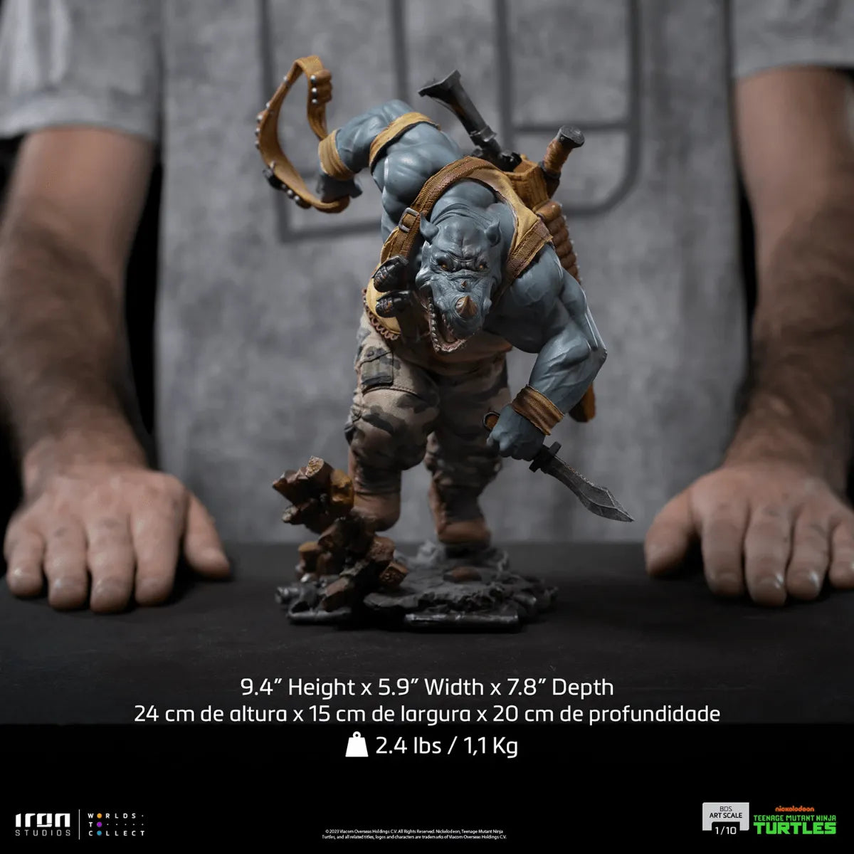 IRO53219 Teenage Mutant Ninja Turtles - Rocksteady 1:10 Scale Statue - Iron Studios - Titan Pop Culture