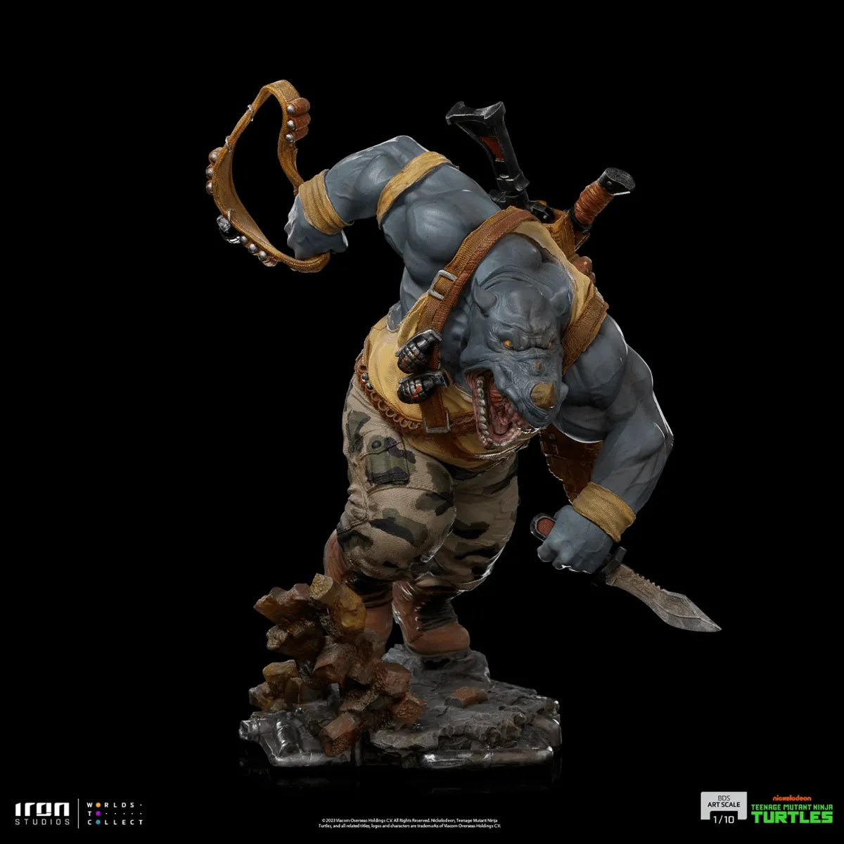 IRO53219 Teenage Mutant Ninja Turtles - Rocksteady 1:10 Scale Statue - Iron Studios - Titan Pop Culture