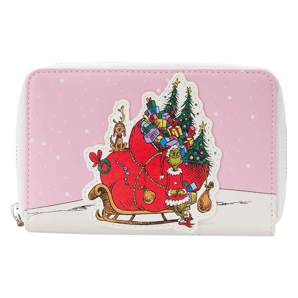 LOUDSSWA0014 Dr Seuss - The Grinch Sleigh Zip Around Purse - Loungefly - Titan Pop Culture