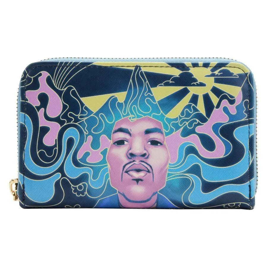 LOUJHWA0001 Jimi Hendrix - Psychadelic Landscape Glow Zip Purse - Loungefly - Titan Pop Culture