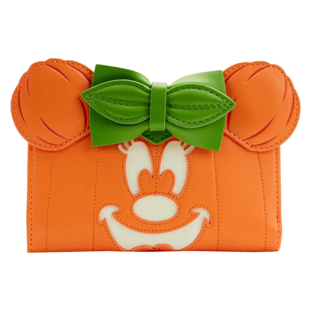 LOUWDWA2225 Disney - Minnie Mouse Pumpkin Glow Face Flap Purse - Loungefly - Titan Pop Culture