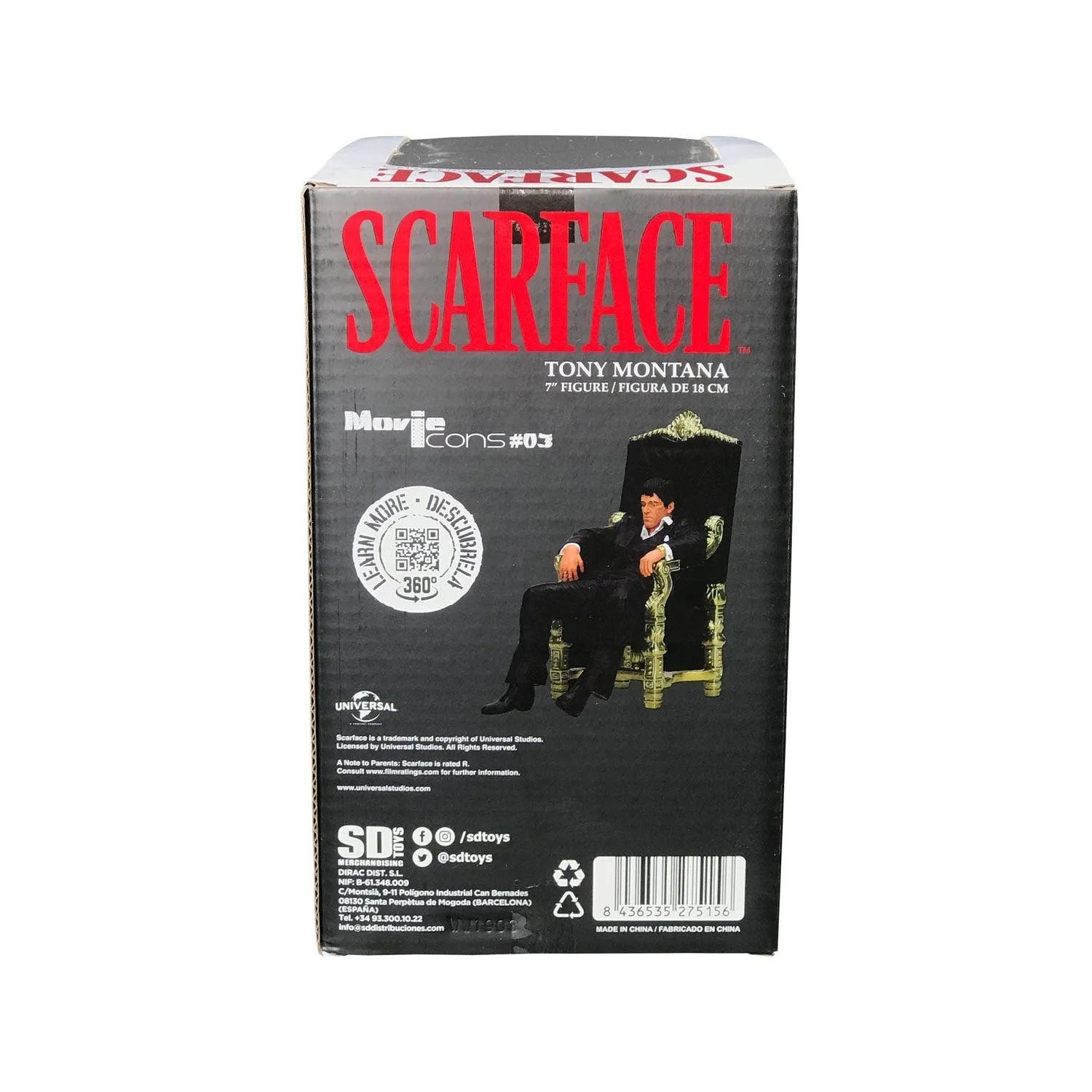 SDTUNI27515 Scarface - Tony Montana in Chair 7" Action Figure - SD Toys - Titan Pop Culture