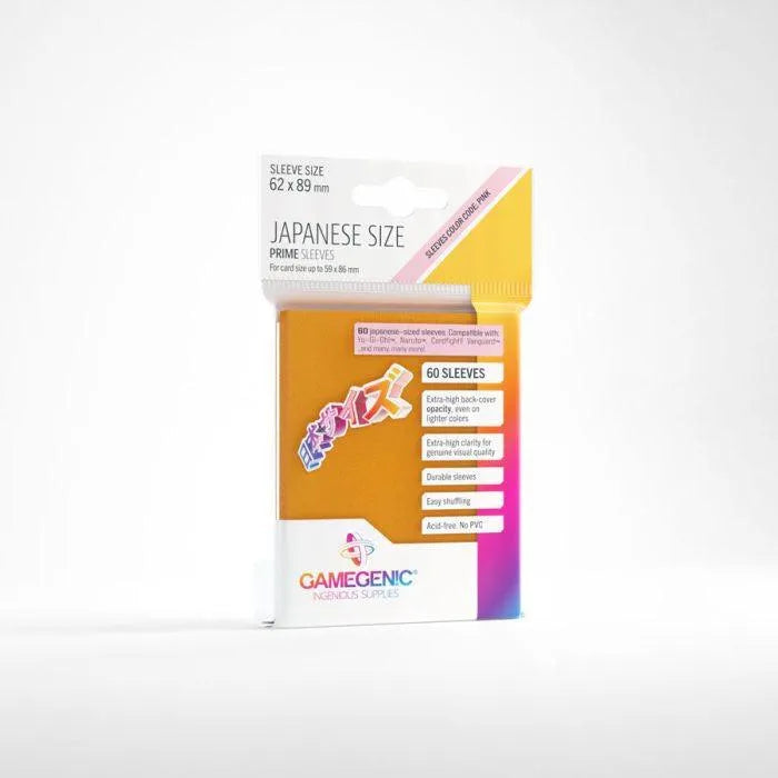VR-105004 Gamegenic Prime Japanese Sized Sleeves - Size Code PINK - Sleeve Colour Orange (62mm x 89mm) (60 Sleeves Per Pack) - Gamegenic - Titan Pop Culture