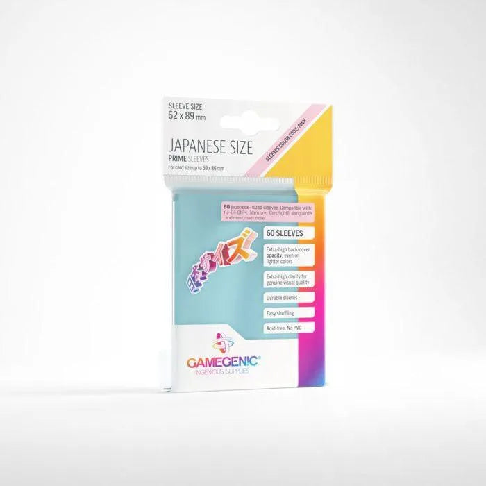 VR-105007 Gamegenic Prime Japanese Sized Sleeves - Size Code PINK - Sleeve Colour Clear (62mm x 89mm) (60 Sleeves Per Pack) - Gamegenic - Titan Pop Culture