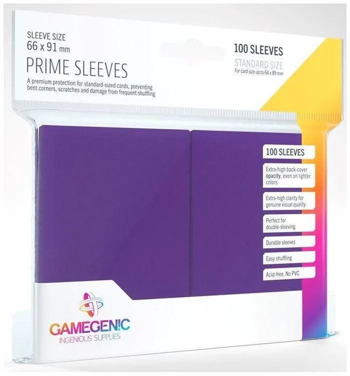 VR-78620 Gamegenic Prime Card Sleeves Purple (66mm x 91mm) (100 Sleeves Per Pack) - Gamegenic - Titan Pop Culture