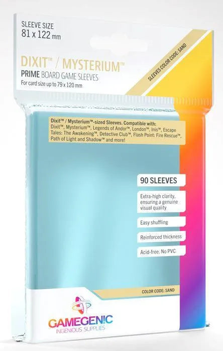 VR-85074 Gamegenic Prime Board Game Sleeves - Size Code SAND - Dixit/Mysterium (81mm x 122mm) (90 Sleeves Per Pack) - Gamegenic - Titan Pop Culture