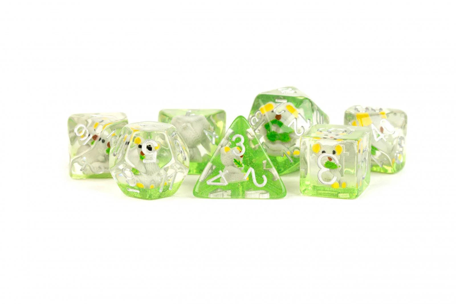 VR-99689 MDG Resin 16mm Poly Dice Set - Koala Dice - FanRoll by Metallic Dice Games - Titan Pop Culture