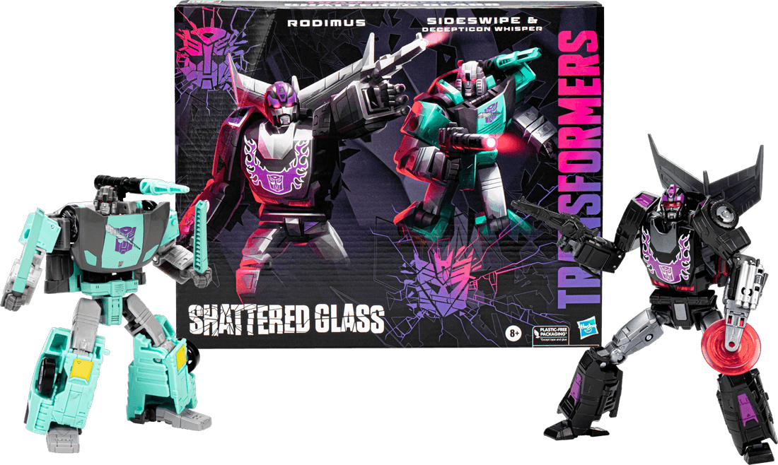 24501 Transformers Generations Shattered Glass Collection: Rodimus, Sideswipe and Decepticon Whisper - Hasbro - Titan Pop Culture