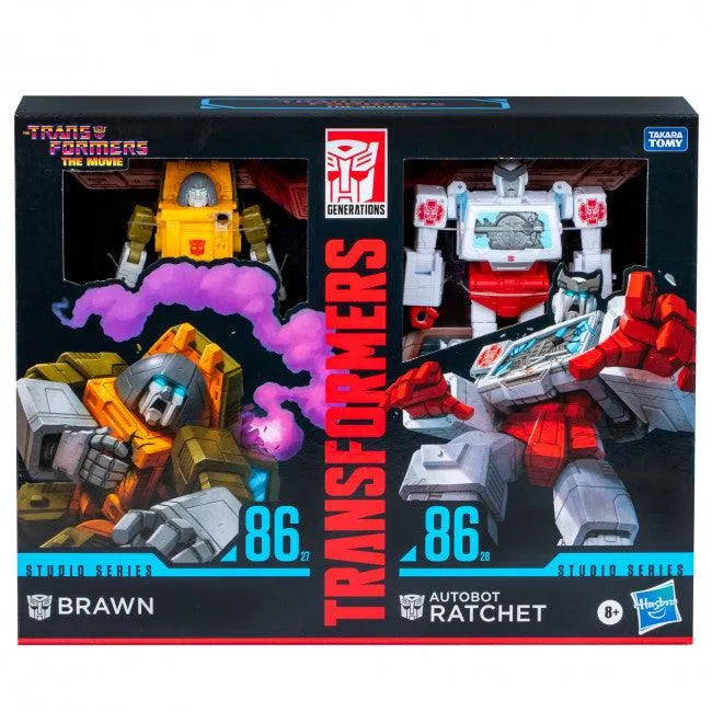 26505 Transformers Studio Series Deluxe: The Transformers: The Movie - Brawn & Autobot Ratchet - Hasbro - Titan Pop Culture