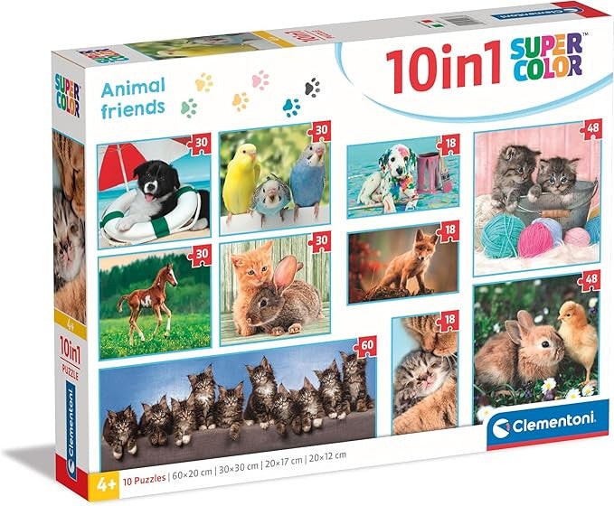 Clementoni 10 in 1 Puzzle  Animal Friends
