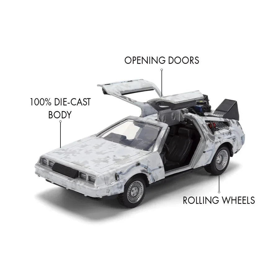 Back to the Future - Delorean (Frosted) 1:32 Scale Vehicle with Truck Box (SDCC Exclusive)