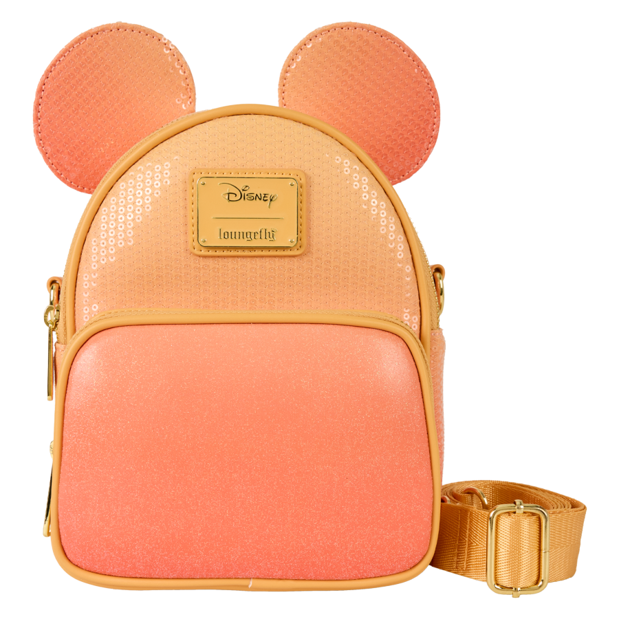 Disney - Mickey Mouse Glitter Convertible Mini Backpack & Crossbody Bag