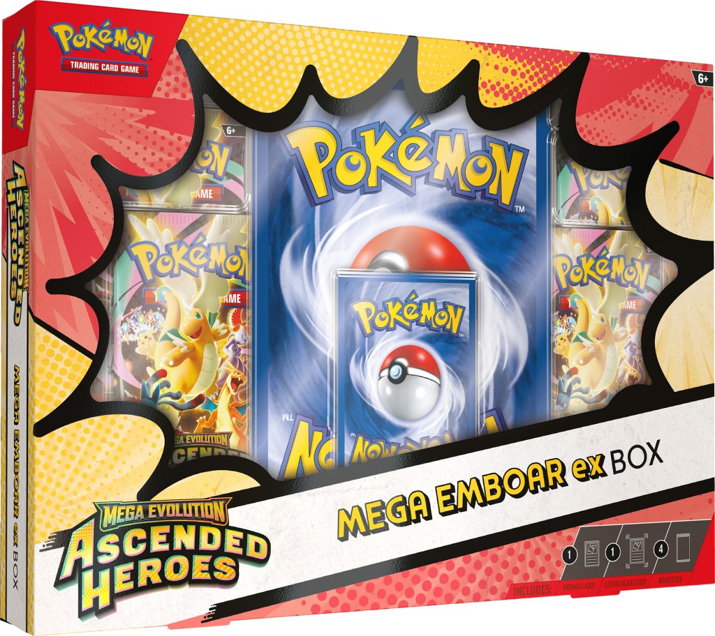 Megaevolución: Héroes ascendidos Mega Meganium ex Box, Mega Emboar ex Box o Mega Feraligatr ex Box