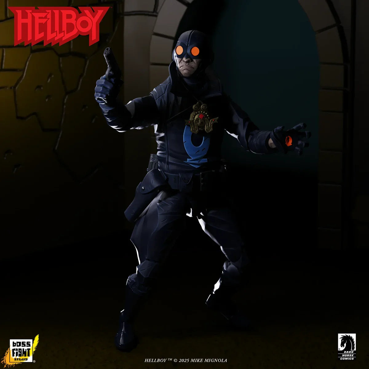 Figura de acción Hellboy - Lobster Johnson (El Prometeo de Hierro) a escala 1:12