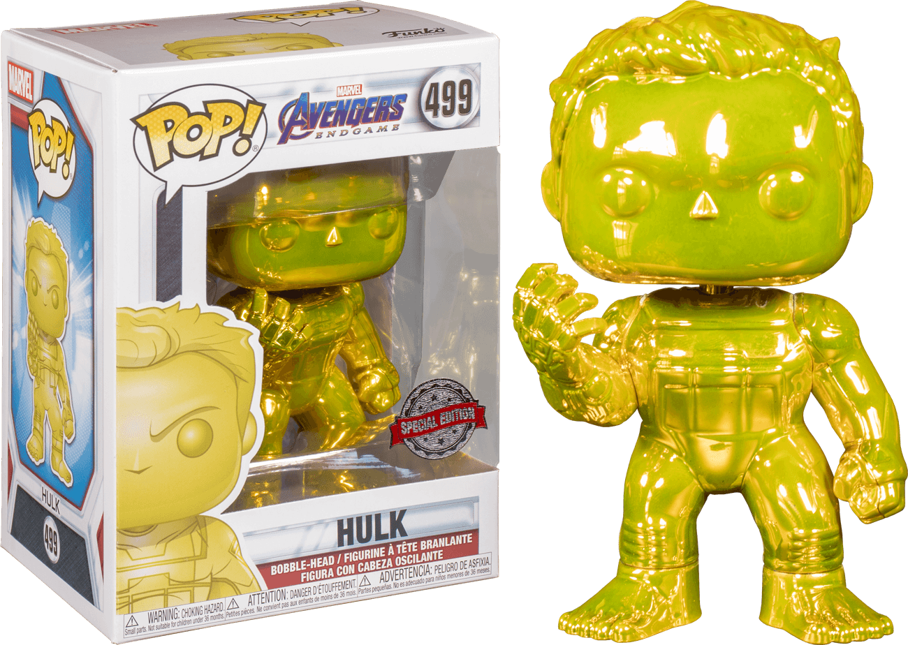 Avengers 4: Endgame - Hulk Yellow Chrome US Exclusive Pop! Vinyl Funko Titan Pop Culture